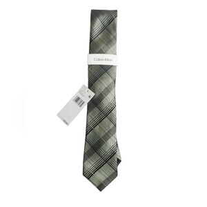 Calvin Klein Men's Olive Checkered Tie